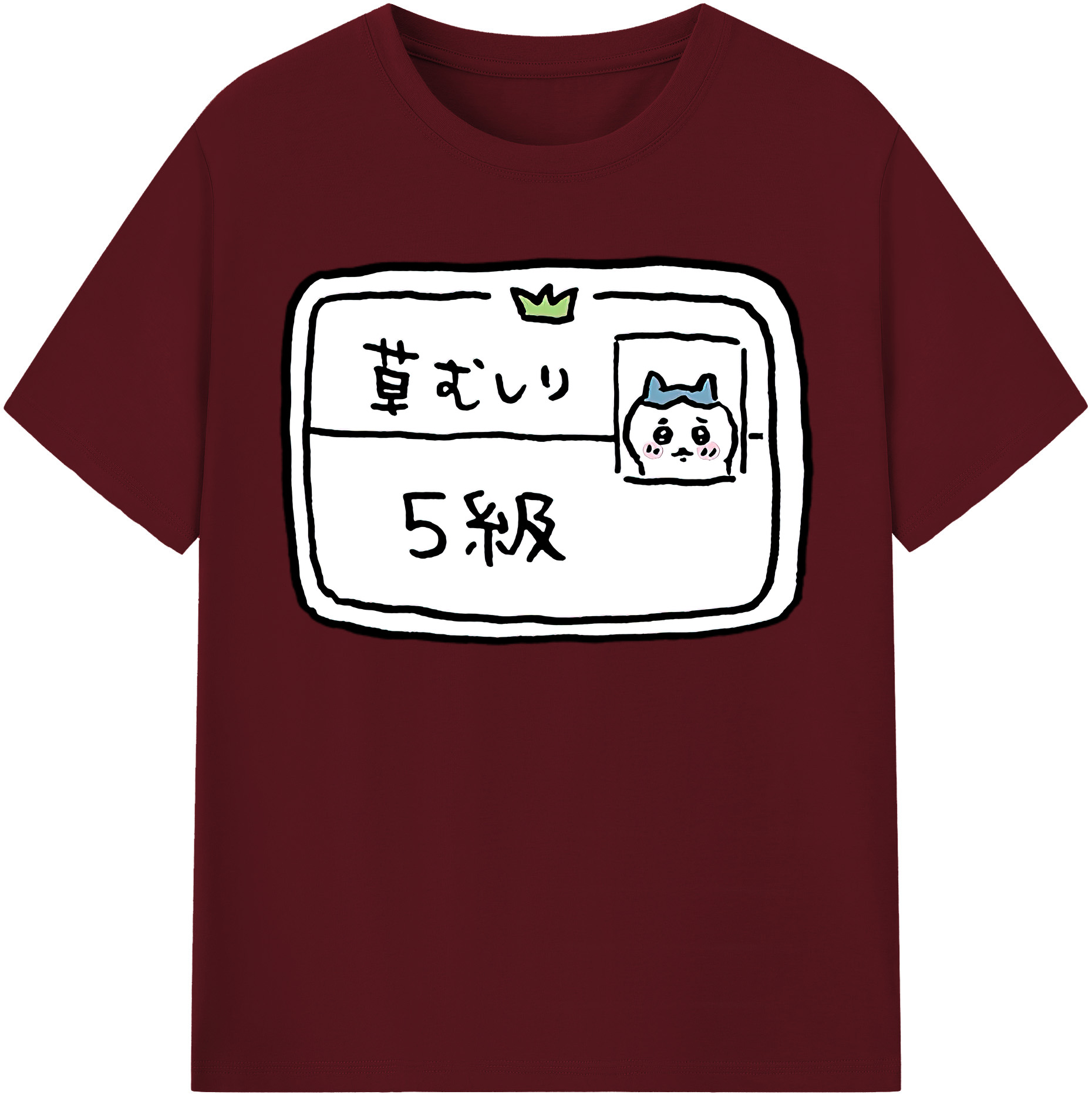 （画像用） ちいかわ ハチワレ Chii-kawa hachiware 綿100％半袖Tシャツ（フロントプリント）